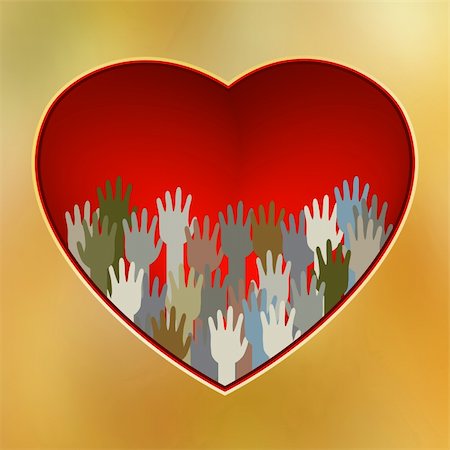 people heart group - People united with copy space. EPS 8 vector file included Stock Photo - Budget Royalty-Free & Subscription, Code: 400-04798432