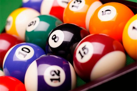 pool sticks - Billiard, pool game concept. Balls on tabe! Stock Photo - Budget Royalty-Free & Subscription, Code: 400-04798644