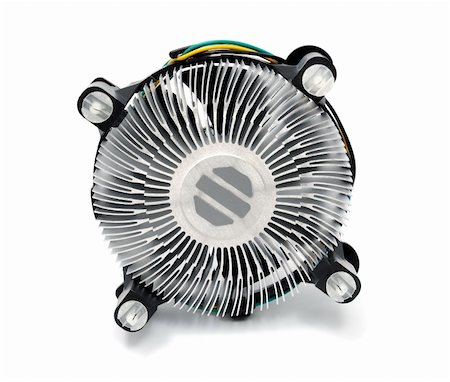 CPU cooler isolated on a white background Stock Photo - Budget Royalty-Free & Subscription, Code: 400-04798972