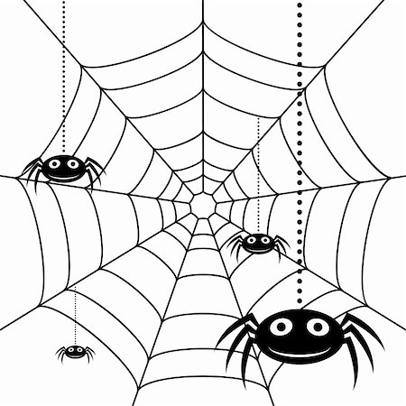 pnog (artist) - Spiders and cobweb over white square background Foto de stock - Super Valor sin royalties y Suscripción, Código: 400-04799039