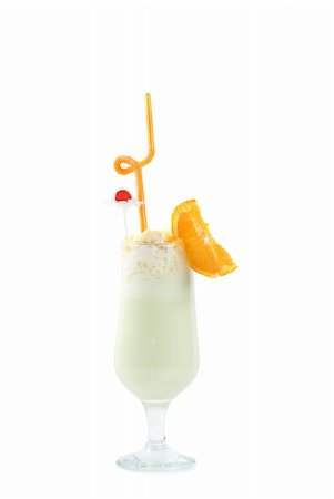 simsearch:400-05148141,k - milk fruit cocktail with slice of orange cream and pipe Stockbilder - Microstock & Abonnement, Bildnummer: 400-04799180