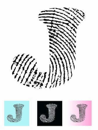 Fingerprint Alphabet Letter J (Highly detailed Letter - transparent so can be overlaid onto other graphics) Foto de stock - Super Valor sin royalties y Suscripción, Código: 400-04799332