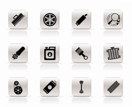 Realistic Car Parts and Services icons - Vector Icon Set 2 Foto de stock - Super Valor sin royalties y Suscripción, Código: 400-04799479