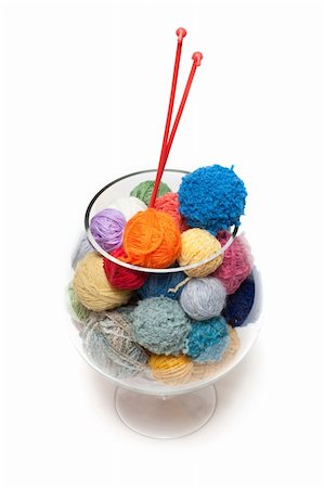 simsearch:400-05267365,k - Ball of the threads for knitting in glass, spokes Stock Photo - Budget Royalty-Free & Subscription, Code: 400-04799629