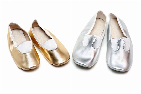 simsearch:400-07660010,k - Two pairs ballet baby footwear on white background Stock Photo - Budget Royalty-Free & Subscription, Code: 400-04799633
