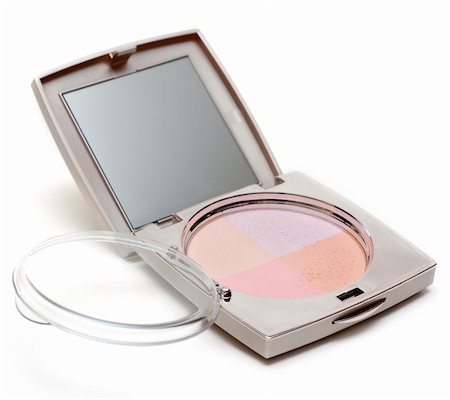 simsearch:400-05730718,k - Set of the make-up with mirror on white background Photographie de stock - Aubaine LD & Abonnement, Code: 400-04799646