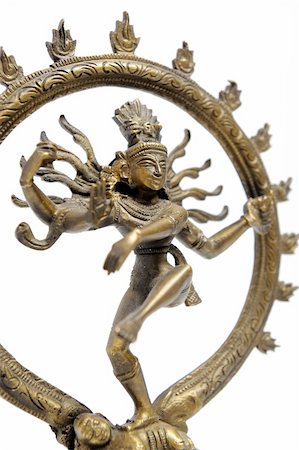 simsearch:841-05846898,k - Statue of indian hindu god dancing Shiva Nataraja. fragment. isolated on white Stock Photo - Budget Royalty-Free & Subscription, Code: 400-04799815