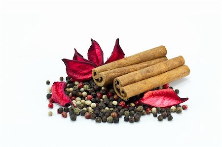 Closeup of mixed pepper and cinnamon sticks Stock Photo - Budget Royalty-Free & Subscription, Code: 400-04799875