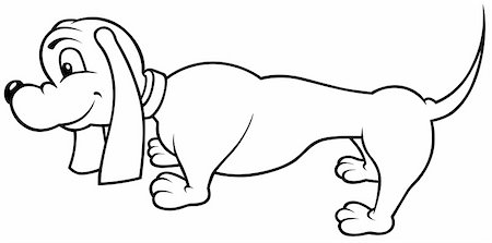 Dachshund - Black and White Cartoon illustration, Vector Stock Photo - Budget Royalty-Free & Subscription, Code: 400-04790034