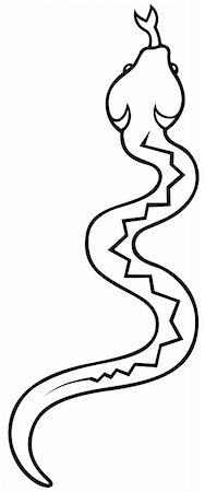 Crawling Snake - Black and White Cartoon illustration, Vector Stock Photo - Budget Royalty-Free & Subscription, Code: 400-04790036