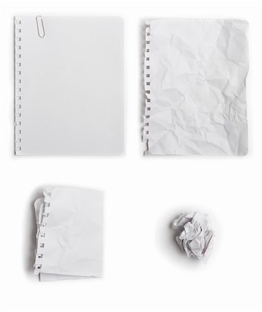 simsearch:400-05910182,k - Set of four different state of paper - flat, wrinkled, folded, crumpled Foto de stock - Super Valor sin royalties y Suscripción, Código: 400-04790070