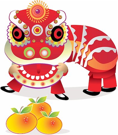 Stock Vector Illustration:  Lion dance- vector Stock Photo - Budget Royalty-Free & Subscription, Code: 400-04790252