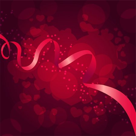 Background with hearts and pink silk ribbon Stock Photo - Budget Royalty-Free & Subscription, Code: 400-04790288