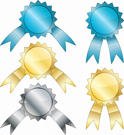 Five medals different colors with ribbon and place for text Photographie de stock - Aubaine LD & Abonnement, Code: 400-04790342