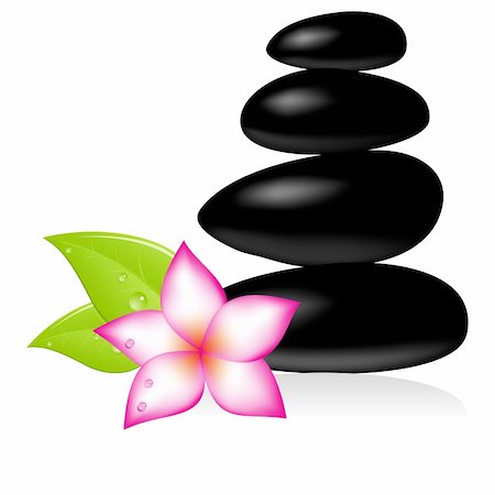 spa icon - Spa stone and pink beautiful flower. Vector illustration. Stock Photo - Budget Royalty-Free & Subscription, Code: 400-04790395