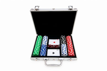 simsearch:400-04736708,k - Casino chips and cards in the steel case Stockbilder - Microstock & Abonnement, Bildnummer: 400-04790391