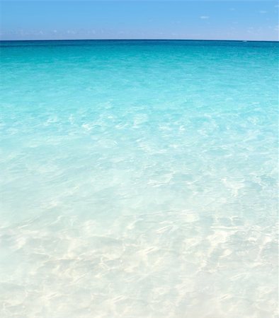 Caribbean turquoise sea beach shore white sand Fotografie stock - Microstock e Abbonamento, Codice: 400-04790515