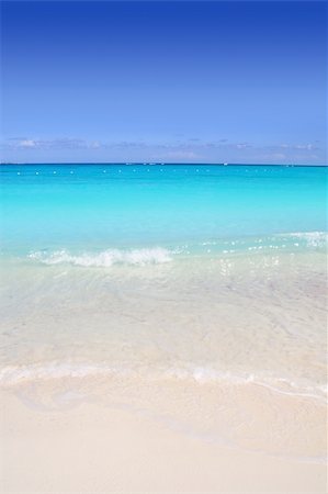 Caribbean turquoise sea beach shore white sand Fotografie stock - Microstock e Abbonamento, Codice: 400-04790511