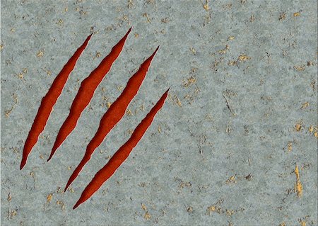 simsearch:400-04592310,k - Horizontal background - metal, ripped monster claws Stock Photo - Budget Royalty-Free & Subscription, Code: 400-04790687