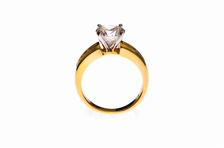 simsearch:400-05297829,k - Golden ring isolated on the white background Photographie de stock - Aubaine LD & Abonnement, Code: 400-04790888