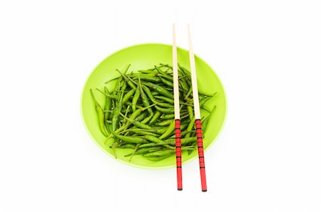 simsearch:400-04288181,k - Hot peppers with chopsticks and plate Photographie de stock - Aubaine LD & Abonnement, Code: 400-04790916