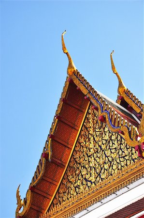 detail of ornately decorated temple roof in bangkok, thailand Stock Photo - Budget Royalty-Free & Subscription, Code: 400-04790990