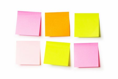 post its lots - Reminder notes isolated on the white background Photographie de stock - Aubaine LD & Abonnement, Code: 400-04791400
