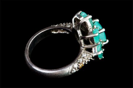 simsearch:400-05297829,k - Jewellery ring isolated on the black background Photographie de stock - Aubaine LD & Abonnement, Code: 400-04791553