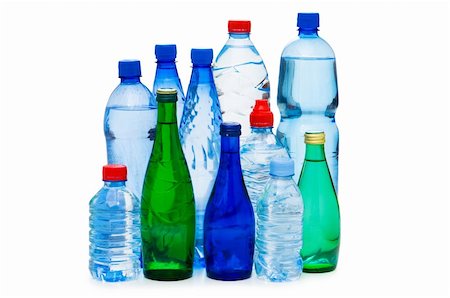 fizzy pop - Bottles of water isolated on the white Stock Photo - Budget Royalty-Free & Subscription, Code: 400-04791573