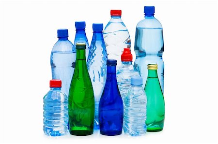 simsearch:400-06796544,k - Bottles of water isolated on the white Stock Photo - Budget Royalty-Free & Subscription, Code: 400-04791573