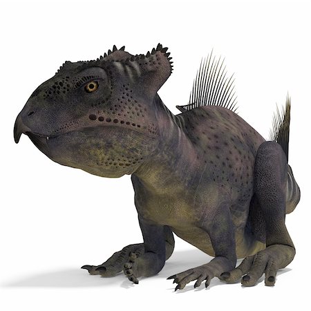 simsearch:400-04818670,k - Dinosaur Archaeoceratops. 3D rendering with clipping path and shadow over white Foto de stock - Royalty-Free Super Valor e Assinatura, Número: 400-04791665