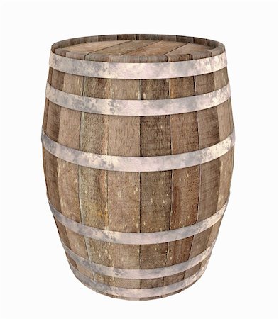 Old wooden barrel - isolated on white background Stock Photo - Budget Royalty-Free & Subscription, Code: 400-04791944