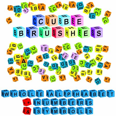 cube alphabet + numbers & symbols Stockbilder - Microstock & Abonnement, Bildnummer: 400-04791997