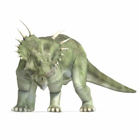 palaeontology - Dinosaur Styracosaurus. 3D rendering with clipping path and shadow over white Stock Photo - Budget Royalty-Free & Subscription, Code: 400-04792571