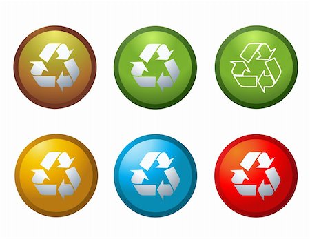 simsearch:400-04001344,k - Vector recycle buttons icons symbols illustration Stock Photo - Budget Royalty-Free & Subscription, Code: 400-04792588