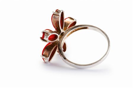 simsearch:400-04087593,k - Jewellery ring isolated on the white background Stockbilder - Microstock & Abonnement, Bildnummer: 400-04792700