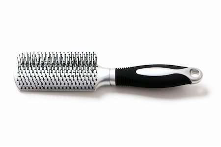 simsearch:400-09120179,k - Silver hairbrush isolated on the white background Foto de stock - Super Valor sin royalties y Suscripción, Código: 400-04792744