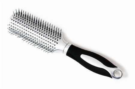 simsearch:400-09120179,k - Silver hairbrush isolated on the white background Foto de stock - Super Valor sin royalties y Suscripción, Código: 400-04792748