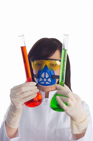 simsearch:400-04522609,k - Woman with chemical tubes in the labaratory on white Stock Photo - Budget Royalty-Free & Subscription, Code: 400-04792865