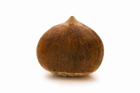 One chestnut isolated on the white background Fotografie stock - Microstock e Abbonamento, Codice: 400-04792933