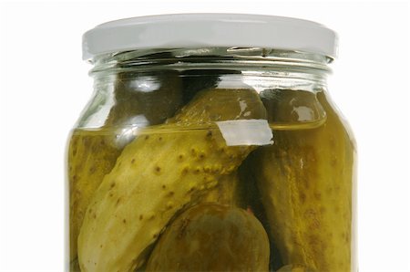 pickling gherkin - A jar of pickles isolaed on white backgorund Stock Photo - Budget Royalty-Free & Subscription, Code: 400-04793154