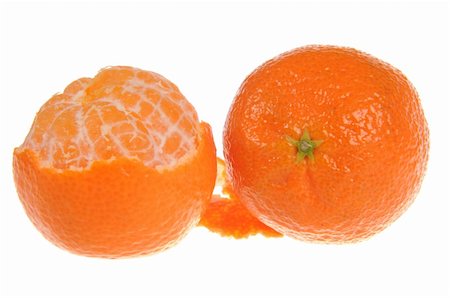 simsearch:400-07613620,k - A couple of tangerines isolated on white background Stockbilder - Microstock & Abonnement, Bildnummer: 400-04793156