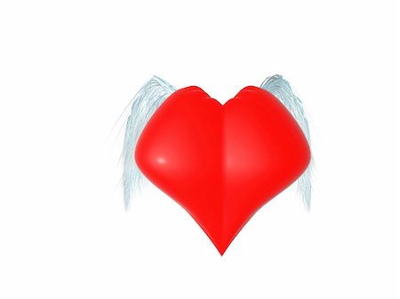 simsearch:400-04661261,k - 3d shape red heart wings Stock Photo - Budget Royalty-Free & Subscription, Code: 400-04793266