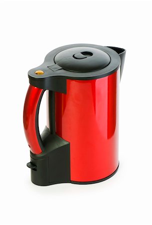 steaming kettles - Red electrical kettle isolated on white Stock Photo - Budget Royalty-Free & Subscription, Code: 400-04793613