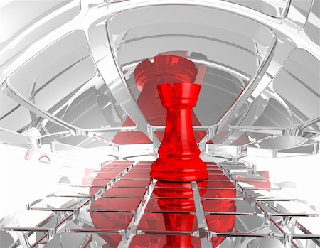 chess rook in abstract futuristic space - 3d illustration Photographie de stock - Aubaine LD & Abonnement, Code: 400-04793629