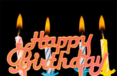 Multi coloured candles with "Birthday" isolated on black Stock Photo - Budget Royalty-Free & Subscription, Code: 400-04793690