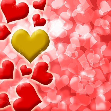 simsearch:400-05295204,k - Happy Valentines Day Heart of Gold Blurred Defocused Background Illustration Stock Photo - Budget Royalty-Free & Subscription, Code: 400-04793728