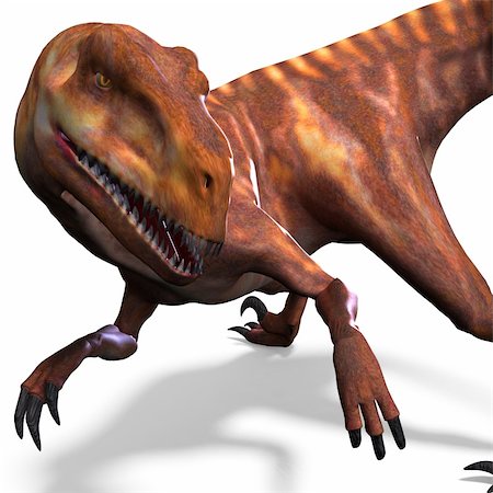 Dinosaur Deinonychus. 3D rendering with clipping path and shadow over white Stock Photo - Budget Royalty-Free & Subscription, Code: 400-04793732