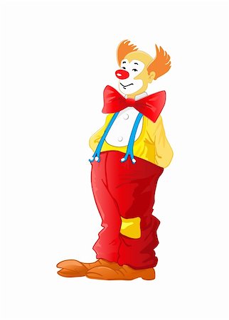 simsearch:400-04236834,k - Funny clown.Vector art illustration isolated on white background Foto de stock - Royalty-Free Super Valor e Assinatura, Número: 400-04804349