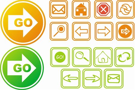 Vector illustration of various icons/buttons for web design Stock Photo - Budget Royalty-Free & Subscription, Code: 400-04804450